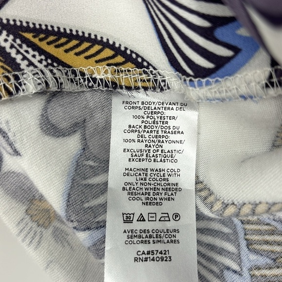 Loft Mixed Media Tropical Floral Halter Top Women’s Size Small in Purple & White - Picture 6 of 7